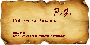 Petrovics Gyöngyi névjegykártya