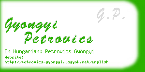 gyongyi petrovics business card